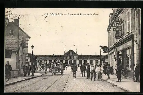 AK Bourges, Avenue et Place de la Gare