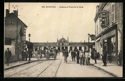 AK Bourges, Avenue et Place de la Gare