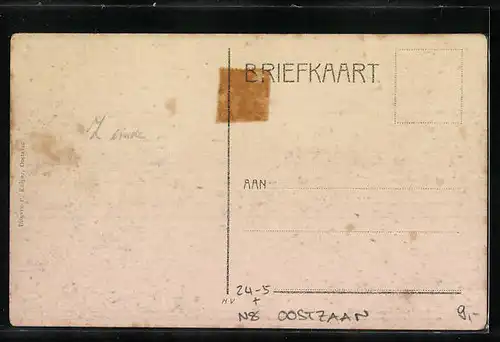 AK Oostzaan, Watersnood 1916, Overstrooming, het maken van een Noodbrug