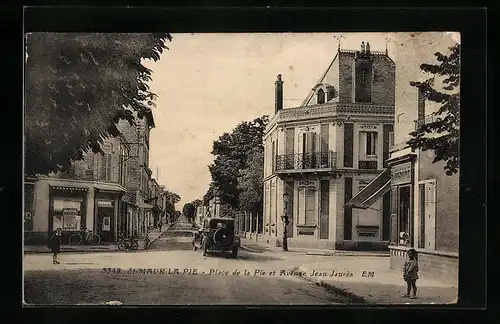 AK St-Maur la Pie, Place de la Pie et Avenue Jean-Jaures