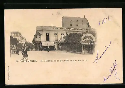 AK Saint-Mande, Restaurant de la Tourelle et Rue de Paris