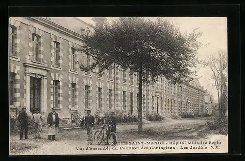 AK Vincennes-Saint-Mandé, Hopital Militair Begin, vue d`Ensemble du Pavillon des Contagieux