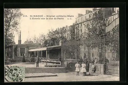 AK St-Mandé, Hopital militaire Begin, l`Entree sur la rue de Paris