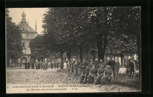 AK Vincennes-Saint-Mandé, Hopital Militaire Begin, le Jardin des Convalescents