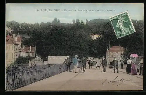 AK Chennevieres, Entree de Chenevieres et l`ancien Chateau