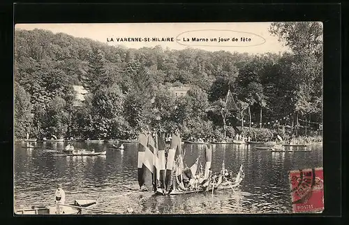 AK La Varenne-St-Hilaire, La Marne un jour de fete