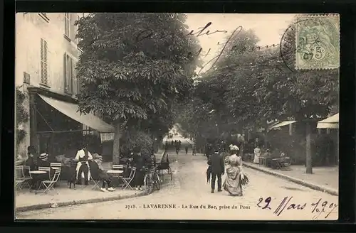 AK Lavarenne, la Rue du Bac, prise du Pont