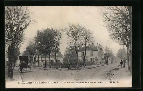 AK La Varenne-Saint-Hilaire, Boulevard Voltaire et Avenue Coffin