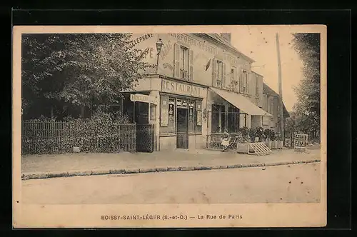 AK Boissy-Saint-Léger, la Rue de Paris, Restaurant, Jardin des Bosquets