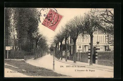 AK Bry-sur-Marne, l'Avenue de Rigny