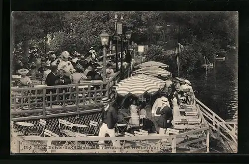 AK Nogent-sur-Marne, les Bords de la Marne, Terrasse du Restaurant couvert