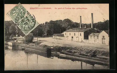 AK Nogent-sur-Marne, le port et l'usine des quinquinas