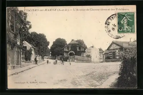 AK Villiers-sur-Marne, L`Avenue de Chennevières et des Prêcheurs