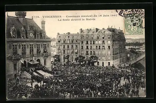 AK Vincennes, Conceurs musical du 16 Juin 1907