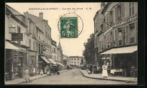 AK Joinville-le-Pont, La Rue du Pont