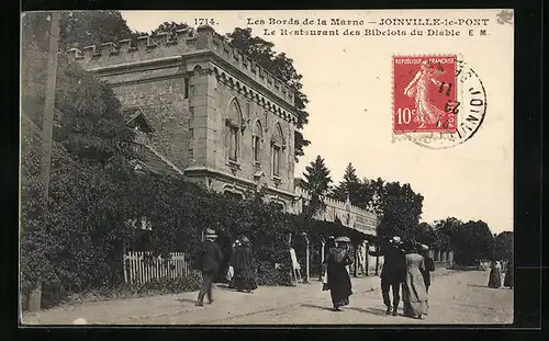 AK Joinville-le-Pont, Les Bords de la Marne, Le restaurant des Bibelots du Diable