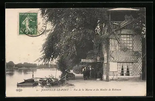 AK Joinville-le-Pont, Vue de la Marne et du Moulin de Robinson