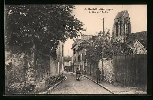 AK Créteil Pittoresque, La Rue du Moulin