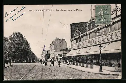 AK Charenton, Le Quai près du Pont