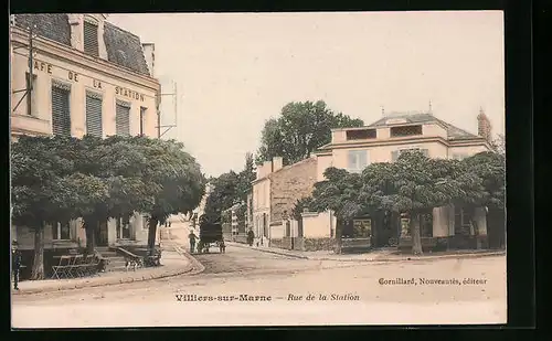 AK Villiers-sur-Marne, Rue de la Station, Strassenpartie