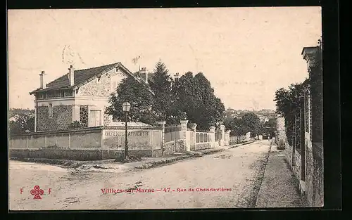 AK Villiers-sur-Marne, Rue de Chennevières, Strassenpartie