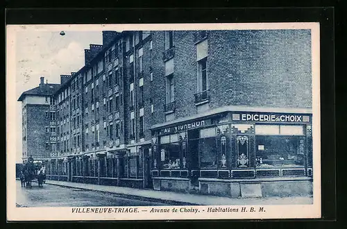 AK Villeneuve-Triage, Avenue de Choisy, Habitations H. B. M.