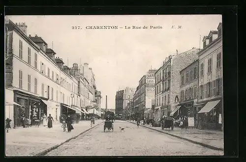 AK Charenton, La Rue de Paris, Strassenpartie