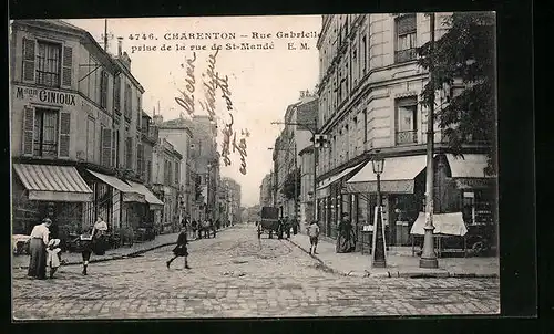 AK Charenton, Rue Gabrielle prise de la rue de St-Mandé, Strassenpartie