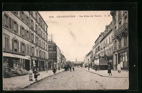 AK Charenton, La Rue de Paris, Strassenpartie