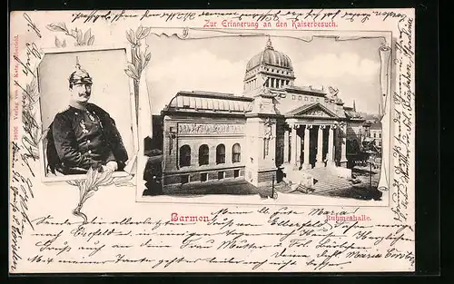AK Barmen, Ruhmeshalle, Kaiser Wilhelm II.