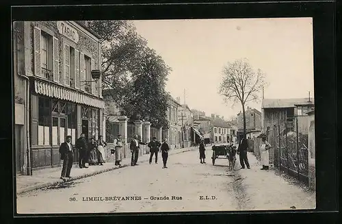 AK Limeil-Brévannes, Grande Rue, Strassenpartie