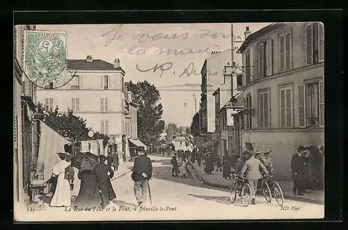 AK Joinville-le-Pont, La Rue du Pont et le Pont