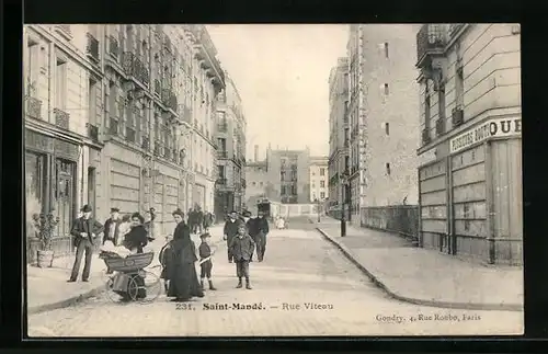 AK Saint-Mandé, Rue Viteau, Strassenpartie