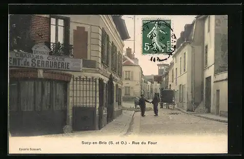 AK Sucy-en-Brie, Rue du Four, Strassenpartie