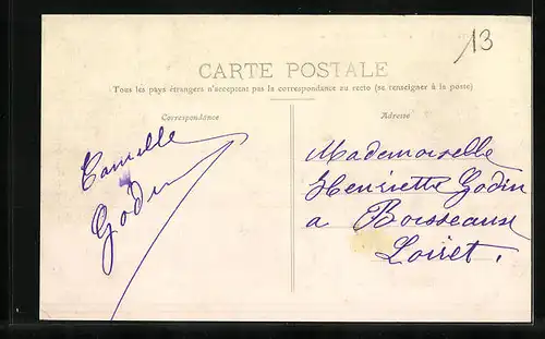 AK Mandres, Rue de Brie, Strassenpartie