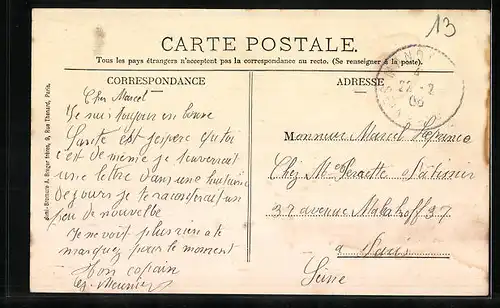 AK Mandres, La grande Rue, Strassenpartie