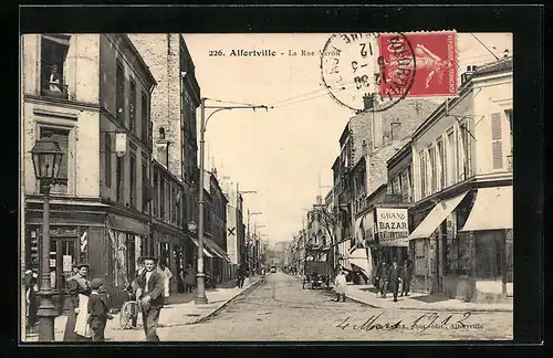 AK Alfortville, La Rue Veron, Strassenpartie