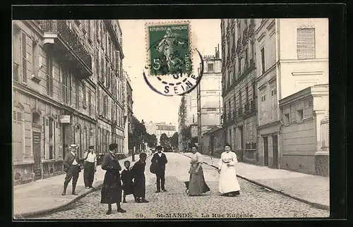 AK St-Mandé, La Rue Eugénie, Strassenpartie