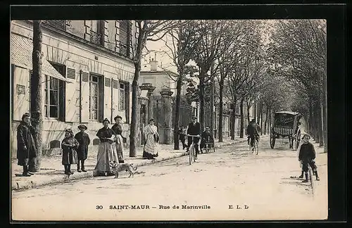 AK Saint-Maur, Rue de Marinville, Strassenpartie