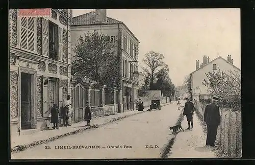 AK Limeil-Brévannes, Grande Rue, Strassenpartie