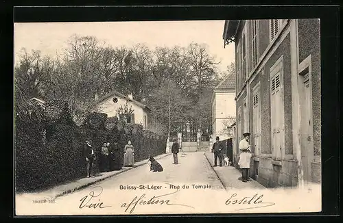 AK Boissy-St-Léger, Rue du Temple, Strassenpartie