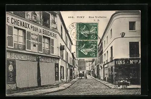 AK Ivry, Rue Voltaire, Strassenpartie