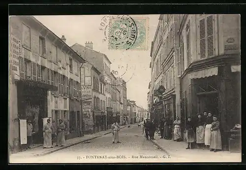 AK Fontenay-sous-Bois, Rue Mauconseil, Strassenpartie