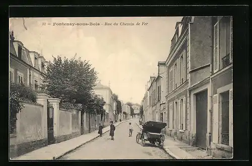AK Fontenay-sous-Bois, Rue du Chemin de Fer, Strassenpartie