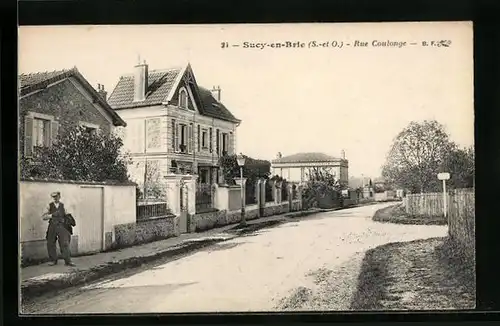AK Sucy-en-Brie, Rue Coulonge, Strassenpartie