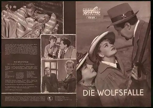 Filmprogramm PFP Nr. 44 /59, Die Wolfsfalle, Jirina Sejbalová, Miroslav Dolezal, Regie: Jirì Weiss