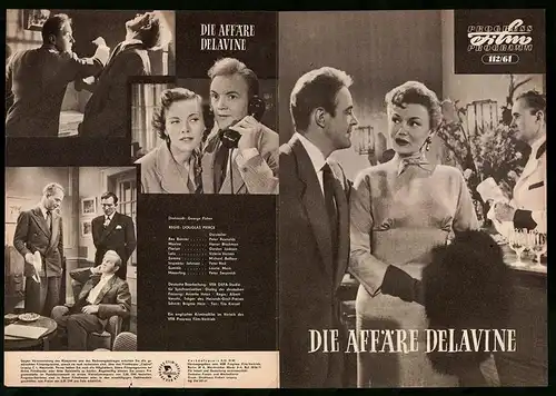 Filmprogramm PFP Nr. 112 /61, Die Affäre Delavine, Peter Reynolds, Honor Blackman, Regie: Douglas Pierce