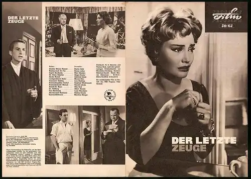 Filmprogramm PFP Nr. 50 /62, Der letzte Zeuge, Martin Held, Ellen Schwiers, Regie: Wolfgang Staudte