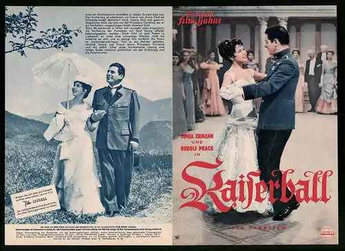 Filmprogramm IFB Nr. 3465, Kaiserball, Sonja Ziemann, Rudolf Prack, Regie: Franz Antel