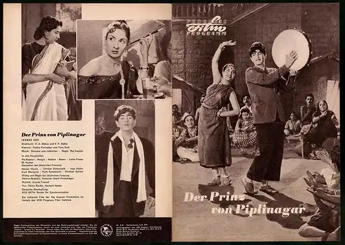 Filmprogramm PFP Nr. 8 /58, Der Prinz von Piplinagar, Nargis, Nadira, Nemo, Regie: Raj Kapoor